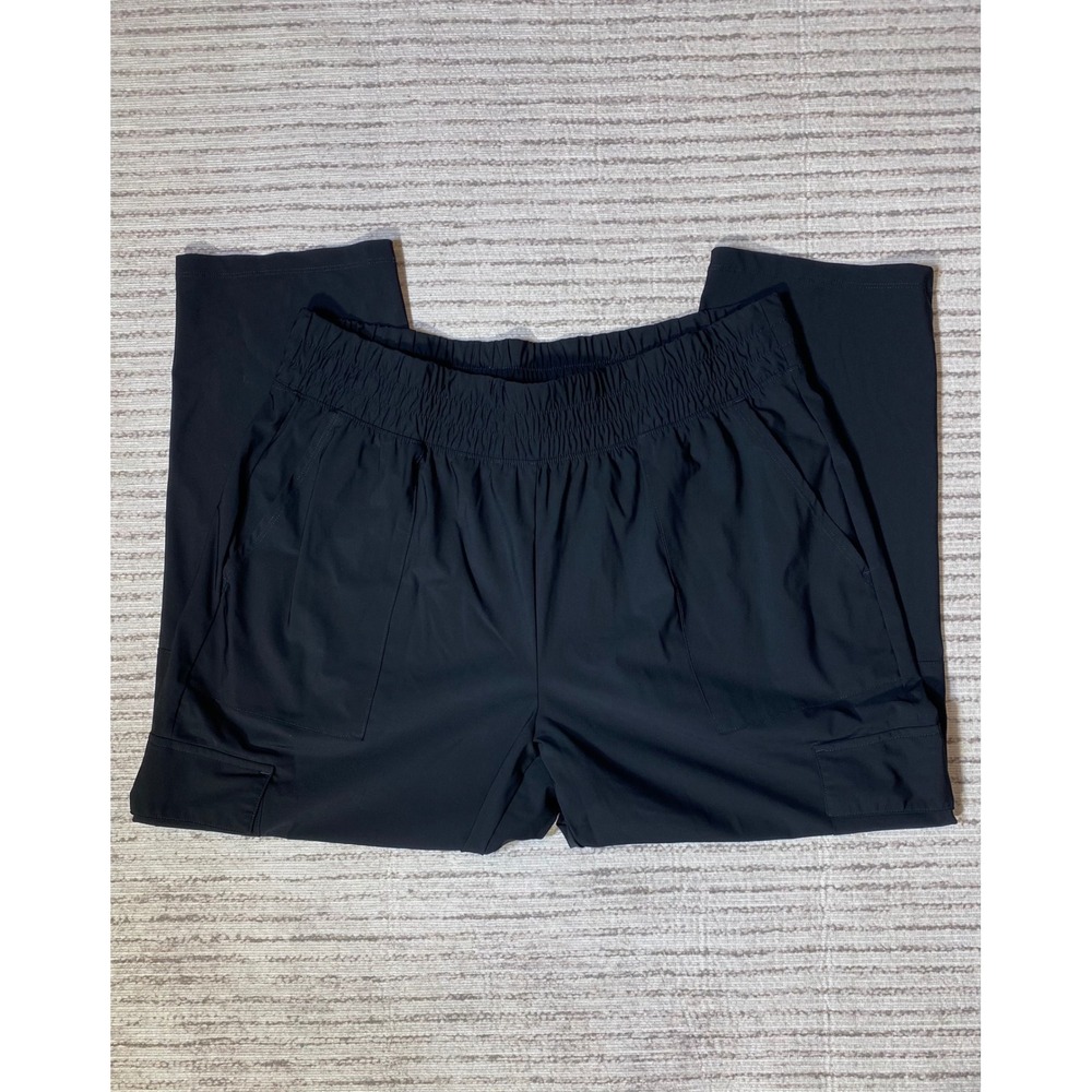 Old Navy Active SleekTech Go-Dry Black Cargo Pants Womens Large Petite Stretch